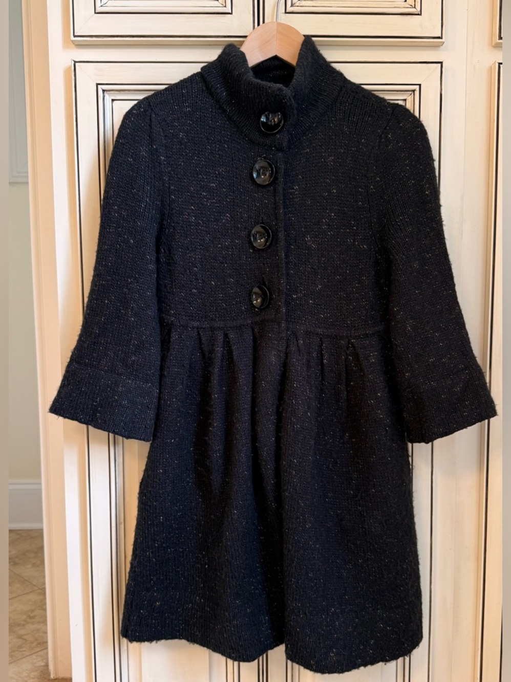 Fever Black Knit Cardigan with Subtle Multicolor Flecks